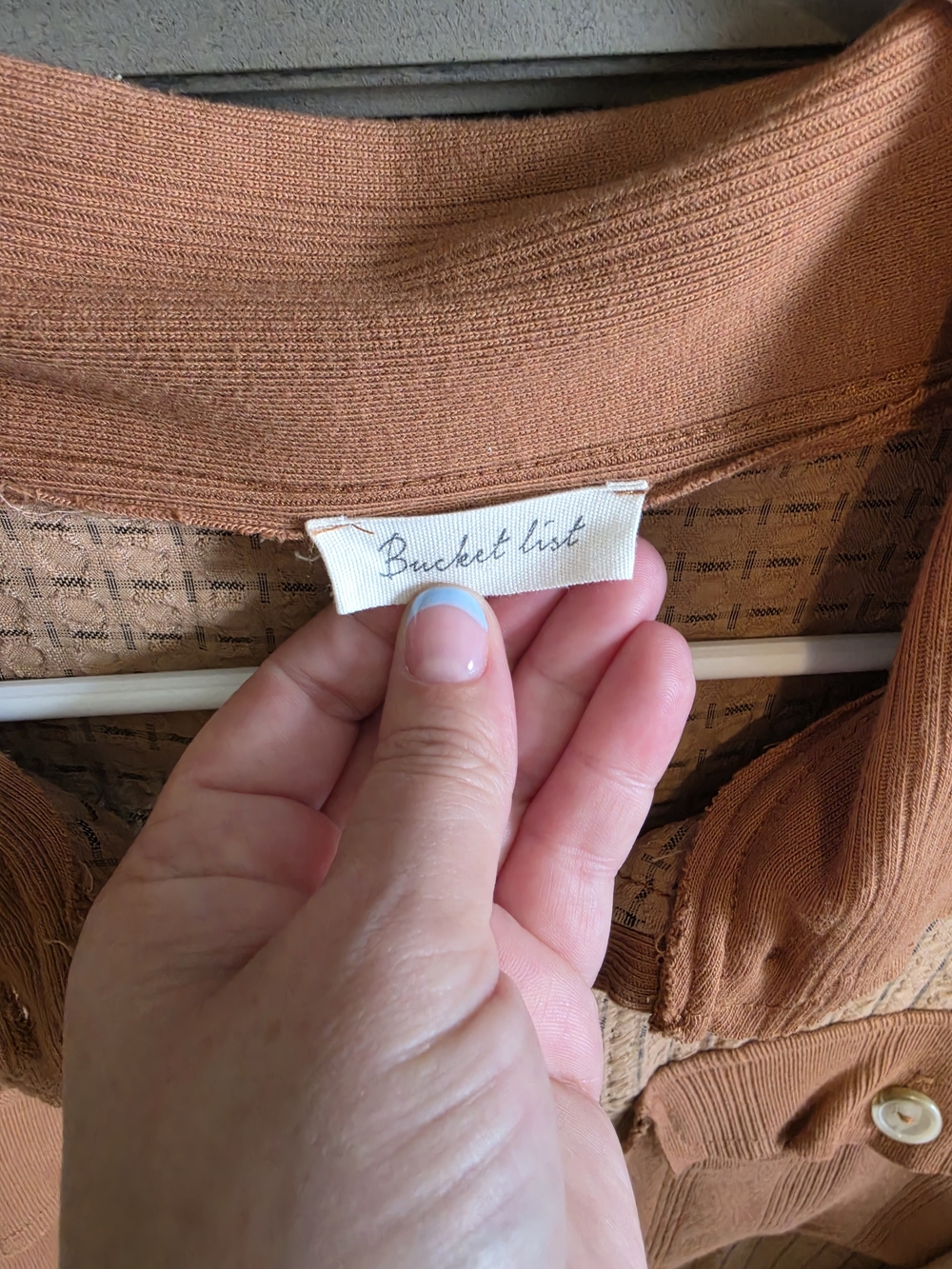BUCKETLIST Rust Button-Up Textured Jacket - Picture 3 of 4